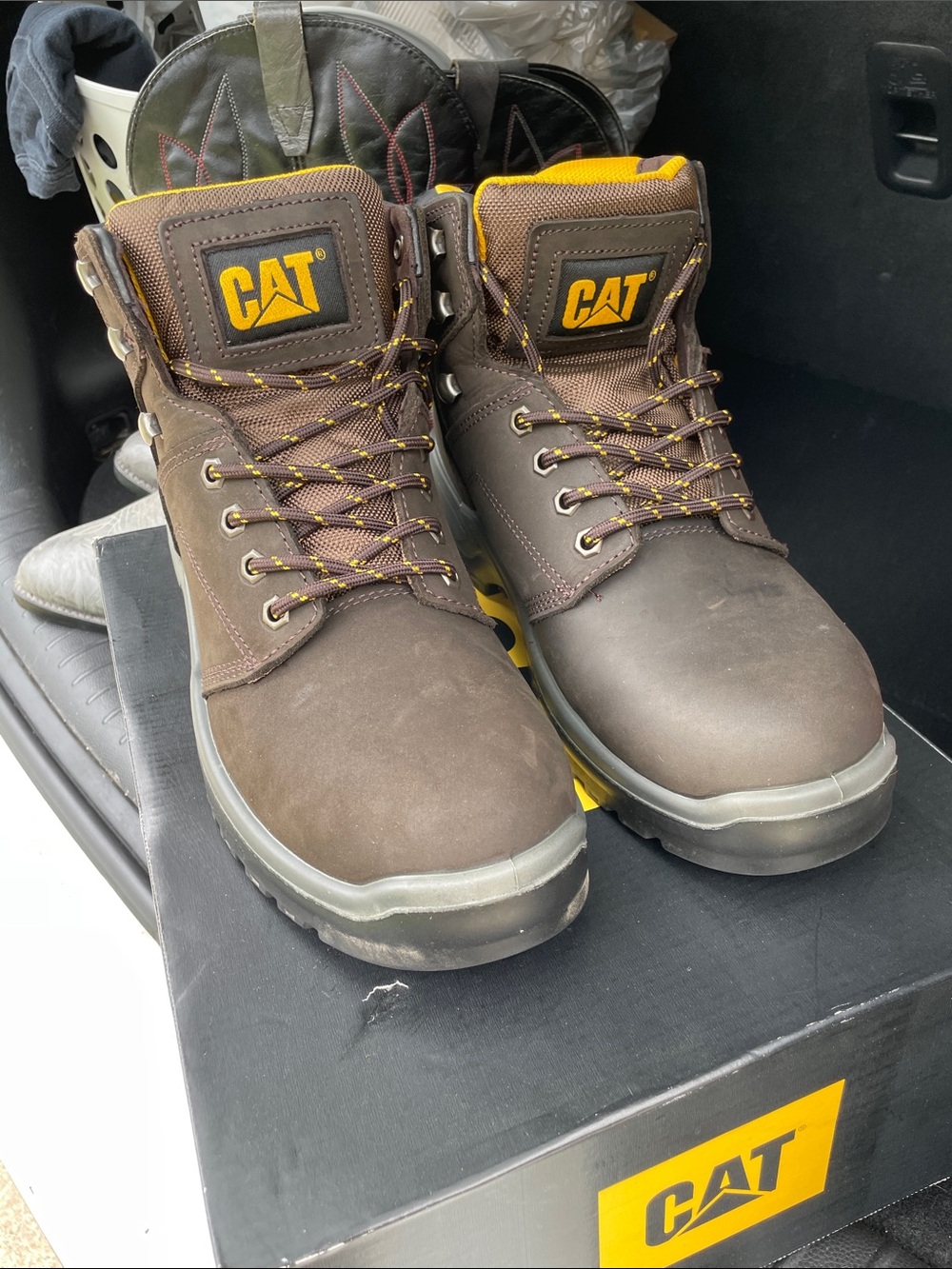 Men's Brown Caterpillar Waterproof Work Boots